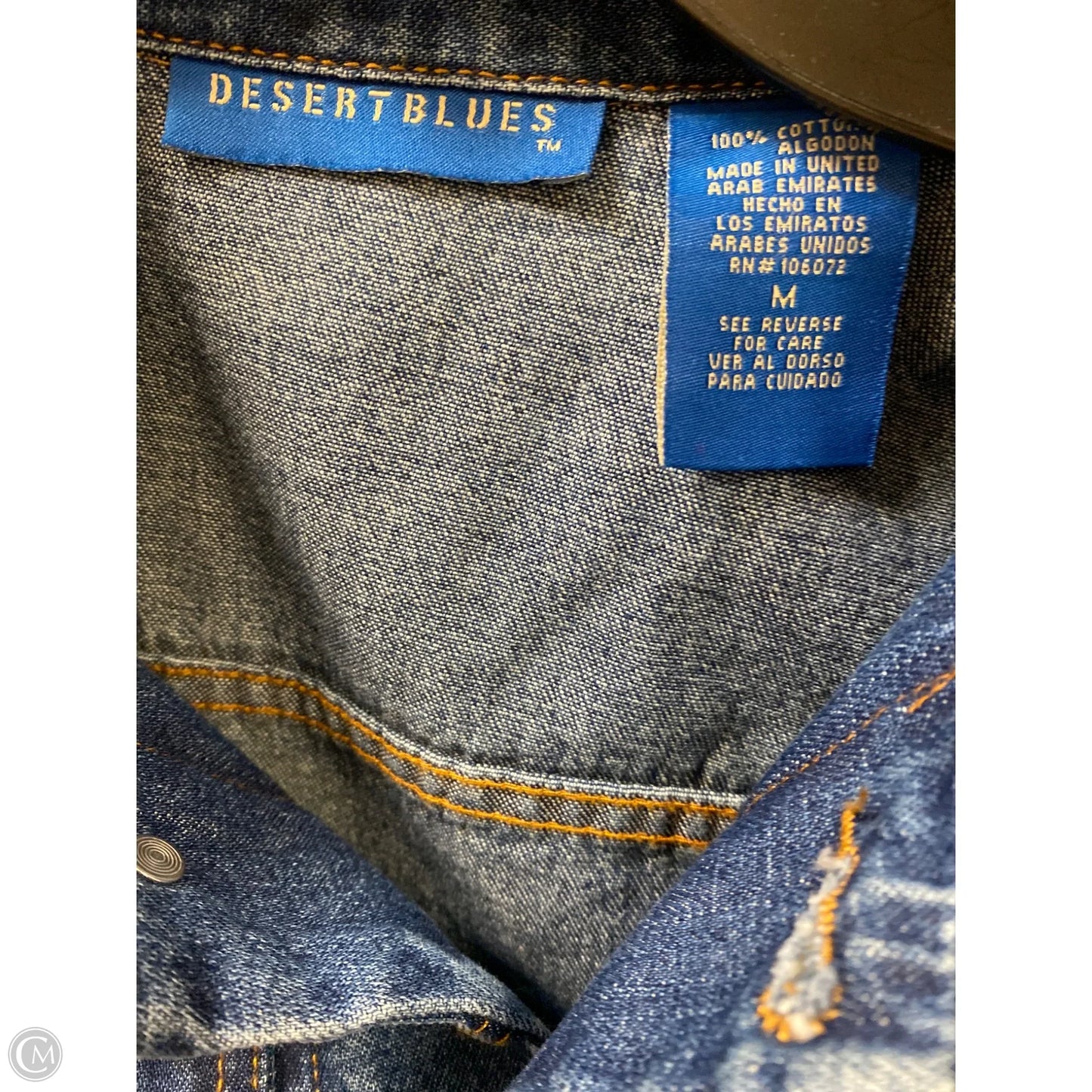 Jacket Denim By Clothes Mentor In Blue Denim, Size: M