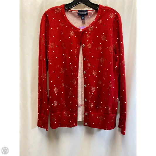 Cardigan By Lands End In Red, Size: M