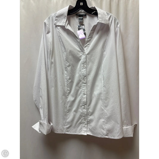 Top Long Sleeve By Ashley Stewart In White, Size: L