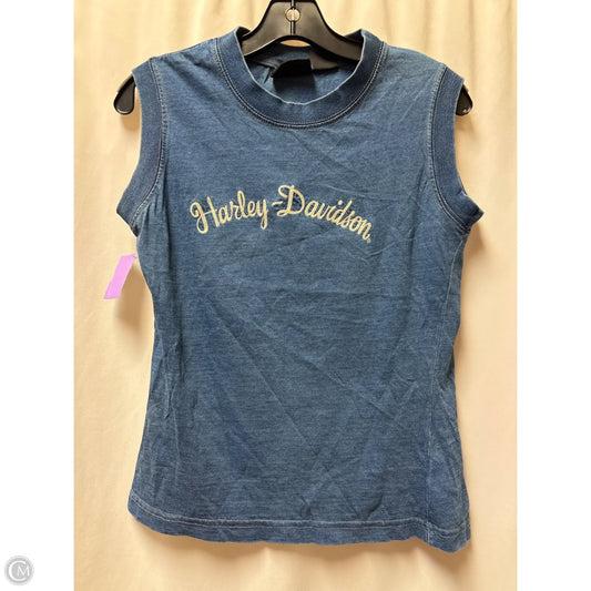 Top Sleeveless By Harley Davidson In Blue, Size: S