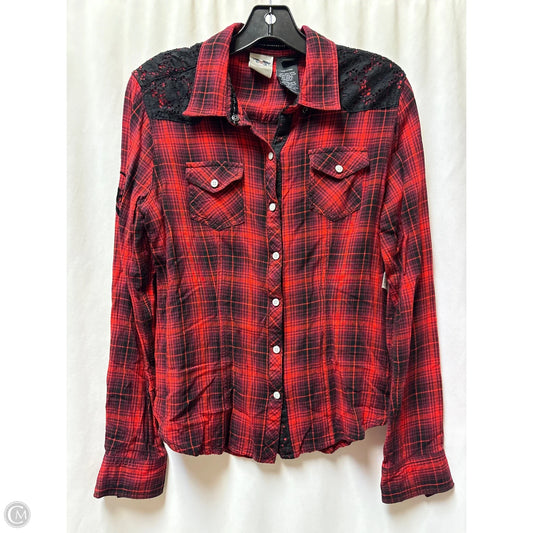 Top Long Sleeve By Harley Davidson In Red, Size: L