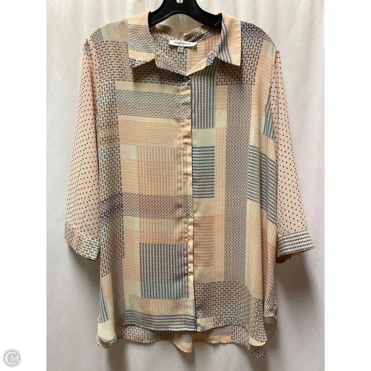 Top 3/4 Sleeve By Rose And Olive In Pink, Size: 1x