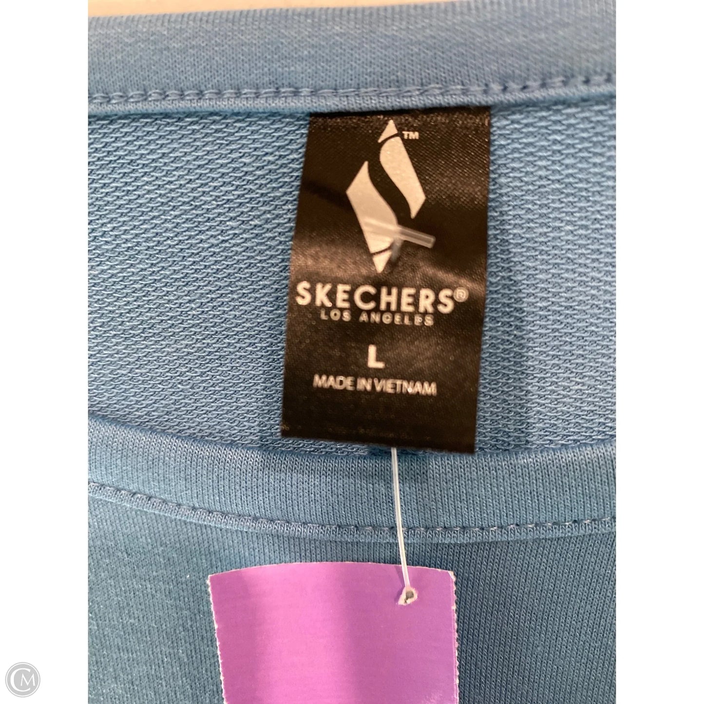 Top Short Sleeve By Skechers In Blue, Size: L