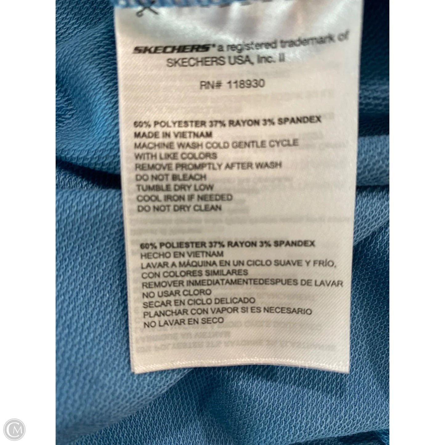 Top Short Sleeve By Skechers In Blue, Size: L