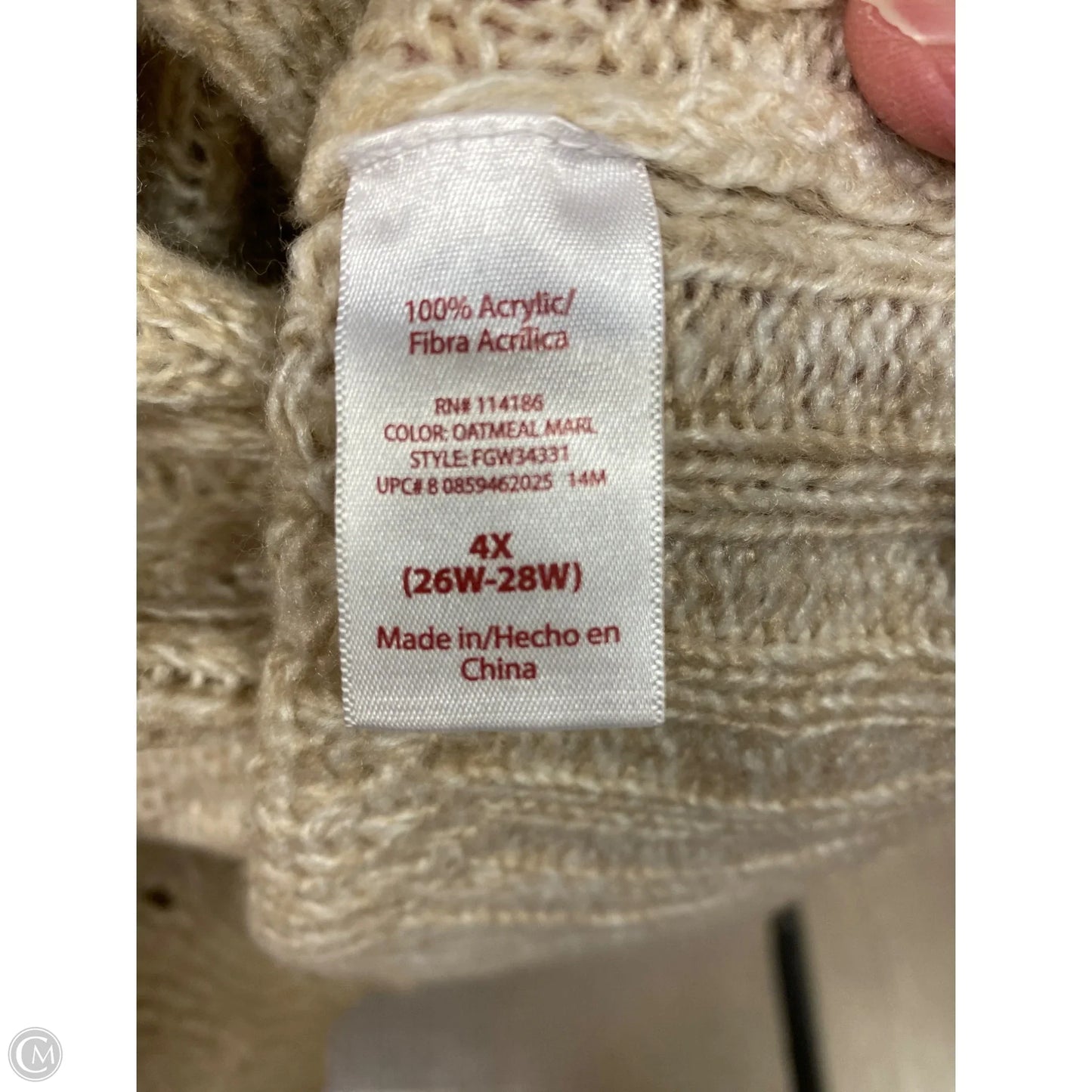 Cardigan By Faded Glory In Tan, Size: 4x