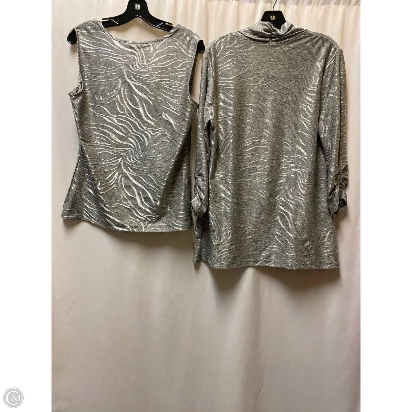 Top 2pc Sleeveless By Jm Collections In Silver, Size: S