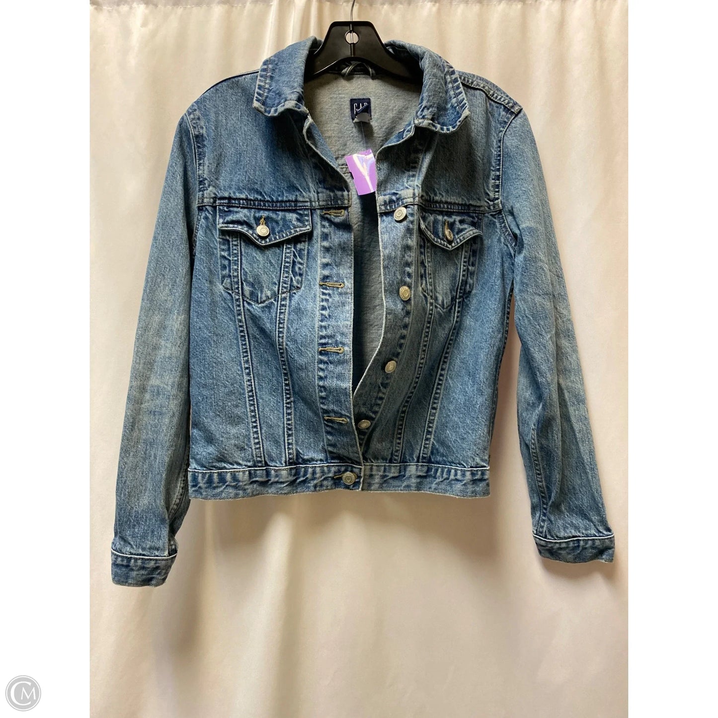 Jacket Denim By Gap In Blue Denim, Size: S
