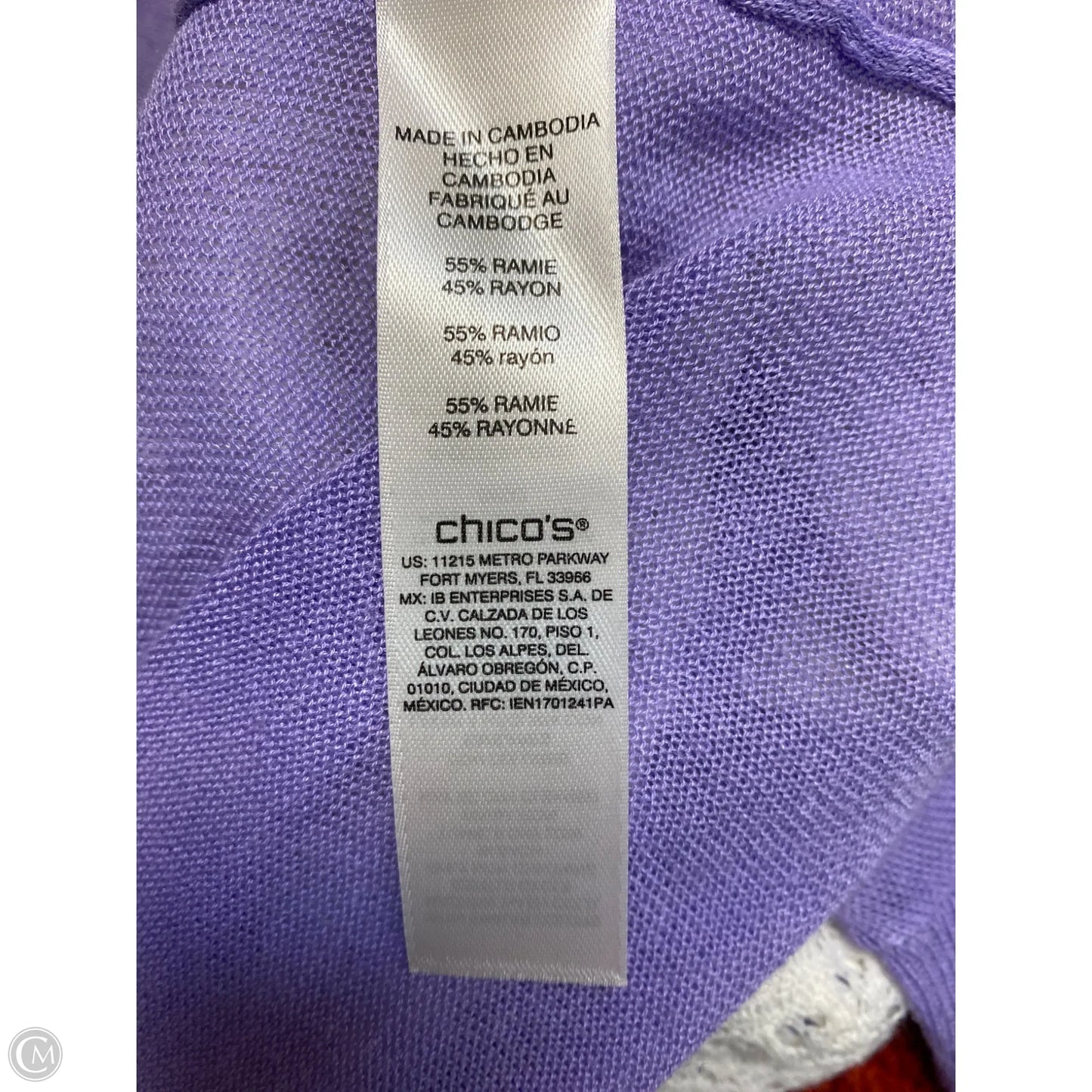 Cardigan By Chicos In Purple, Size: M