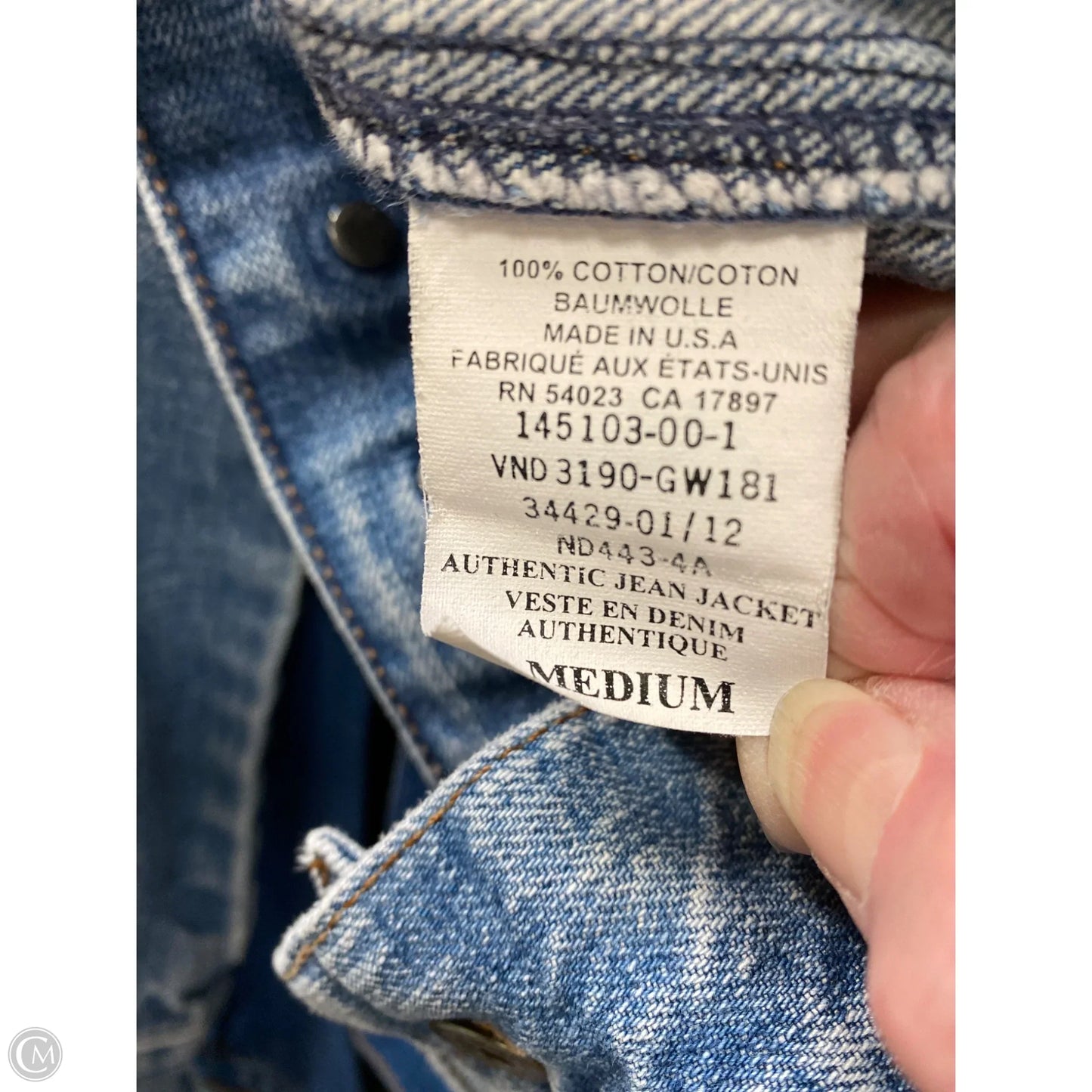 Jacket Denim By Gap In Blue Denim, Size: M