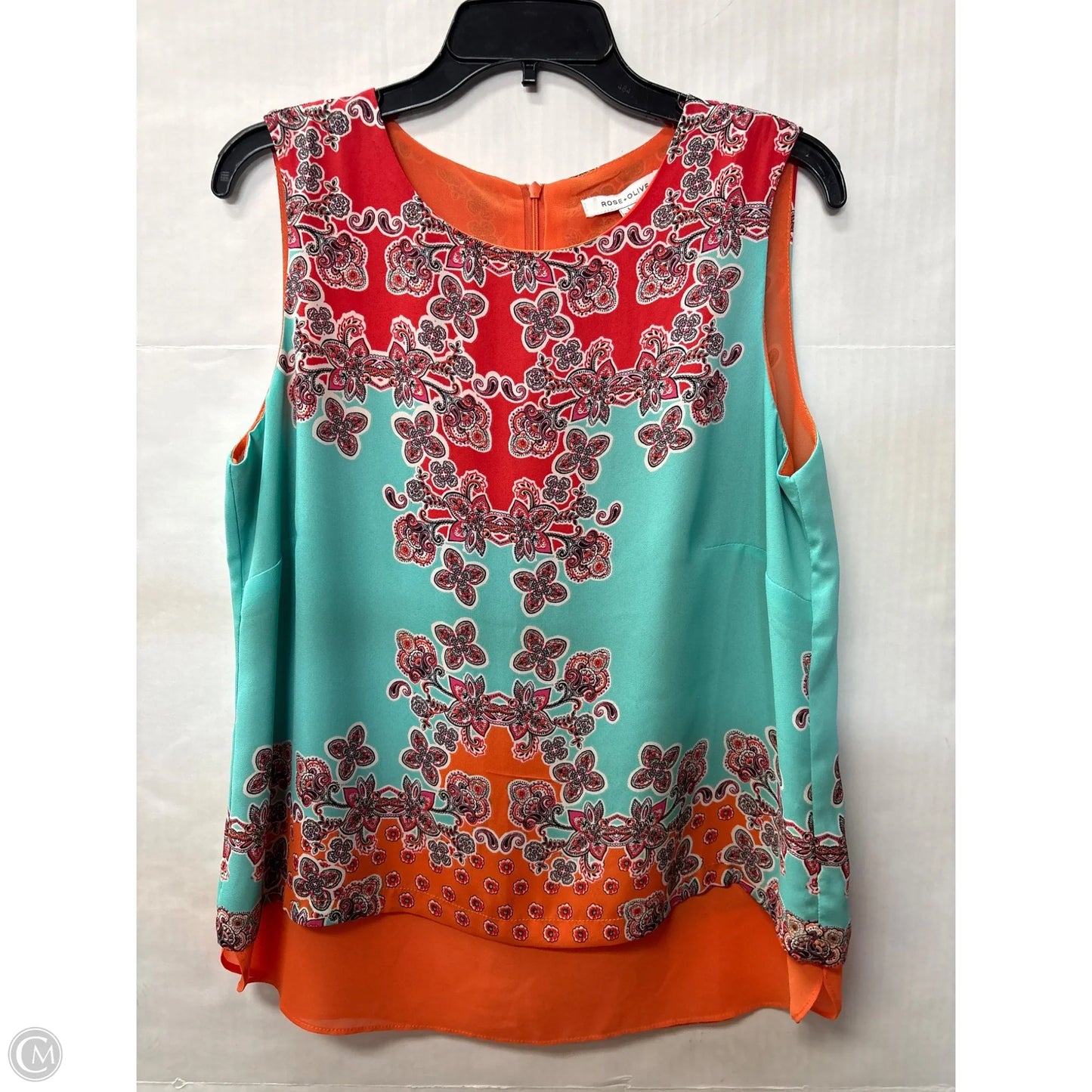Top Sleeveless By Rose And Olive In Orange, Size: L