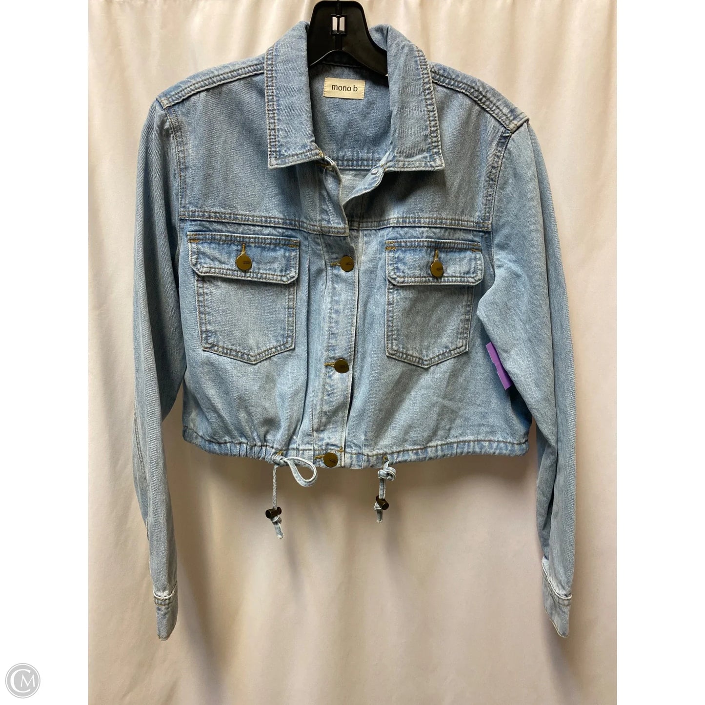 Jacket Denim By Mono B In Blue Denim, Size: L