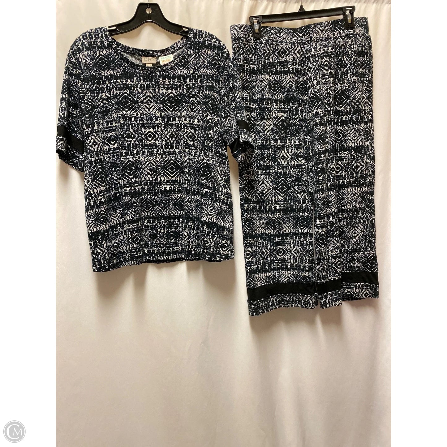 Lounge Set Pants By Logo In Black & White, Size: M
