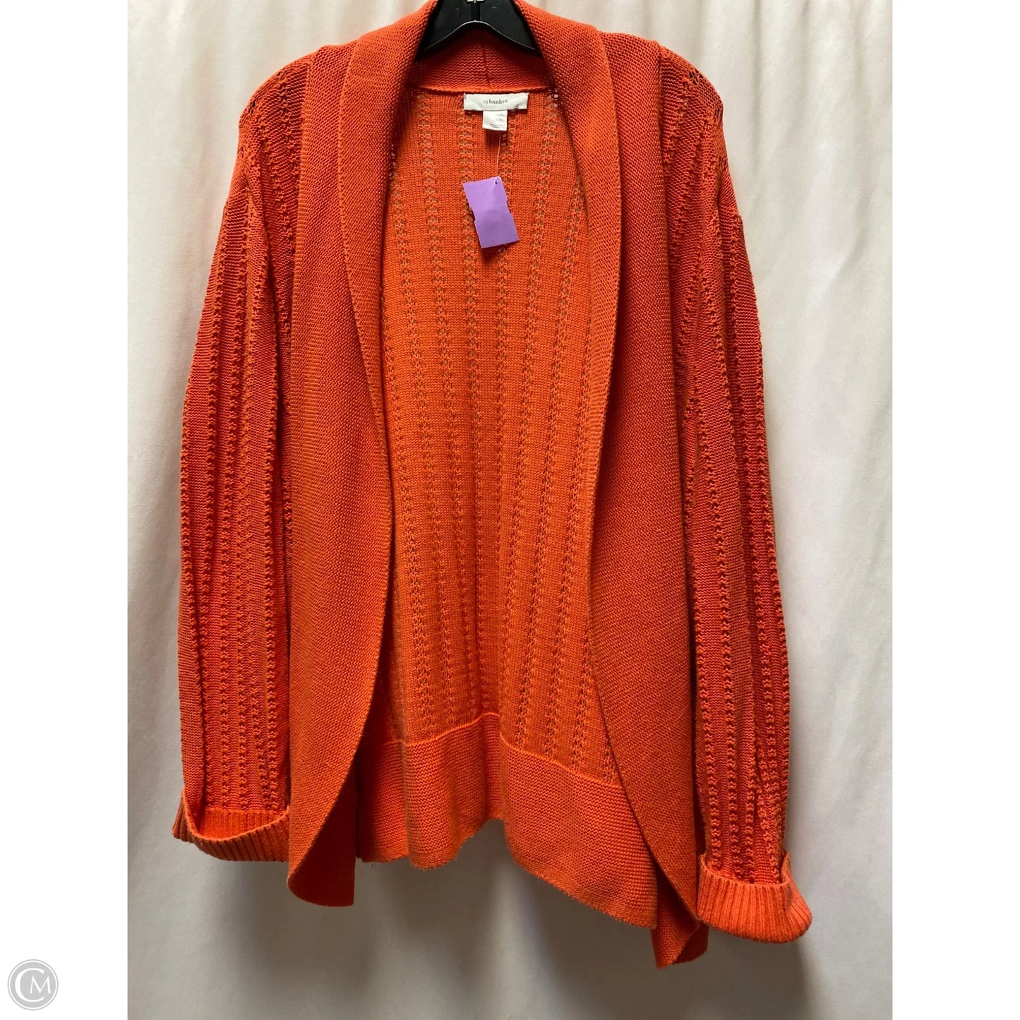 Cardigan By Cj Banks In Orange, Size: 3x