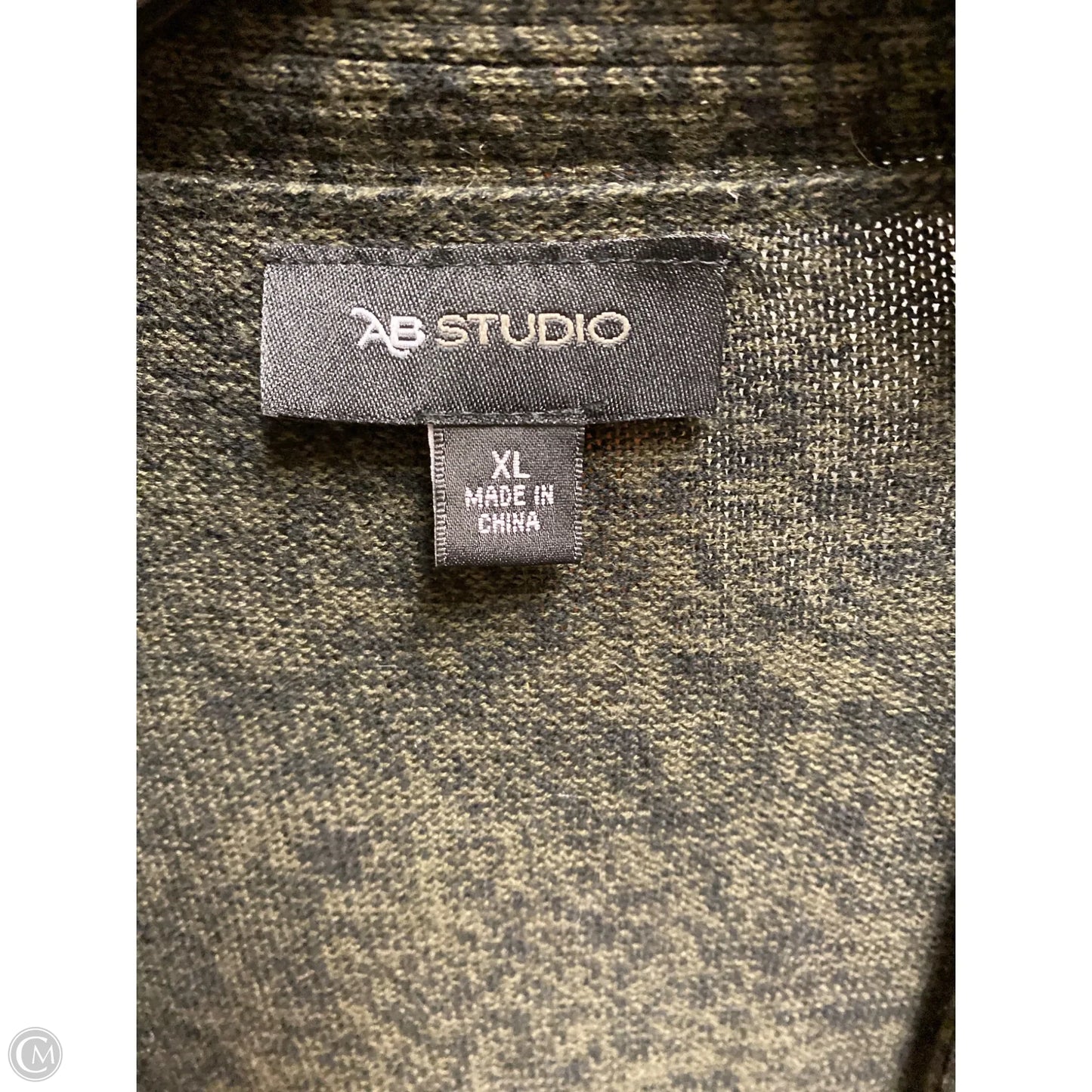 Cardigan By Ab Studio In Green, Size: Xl