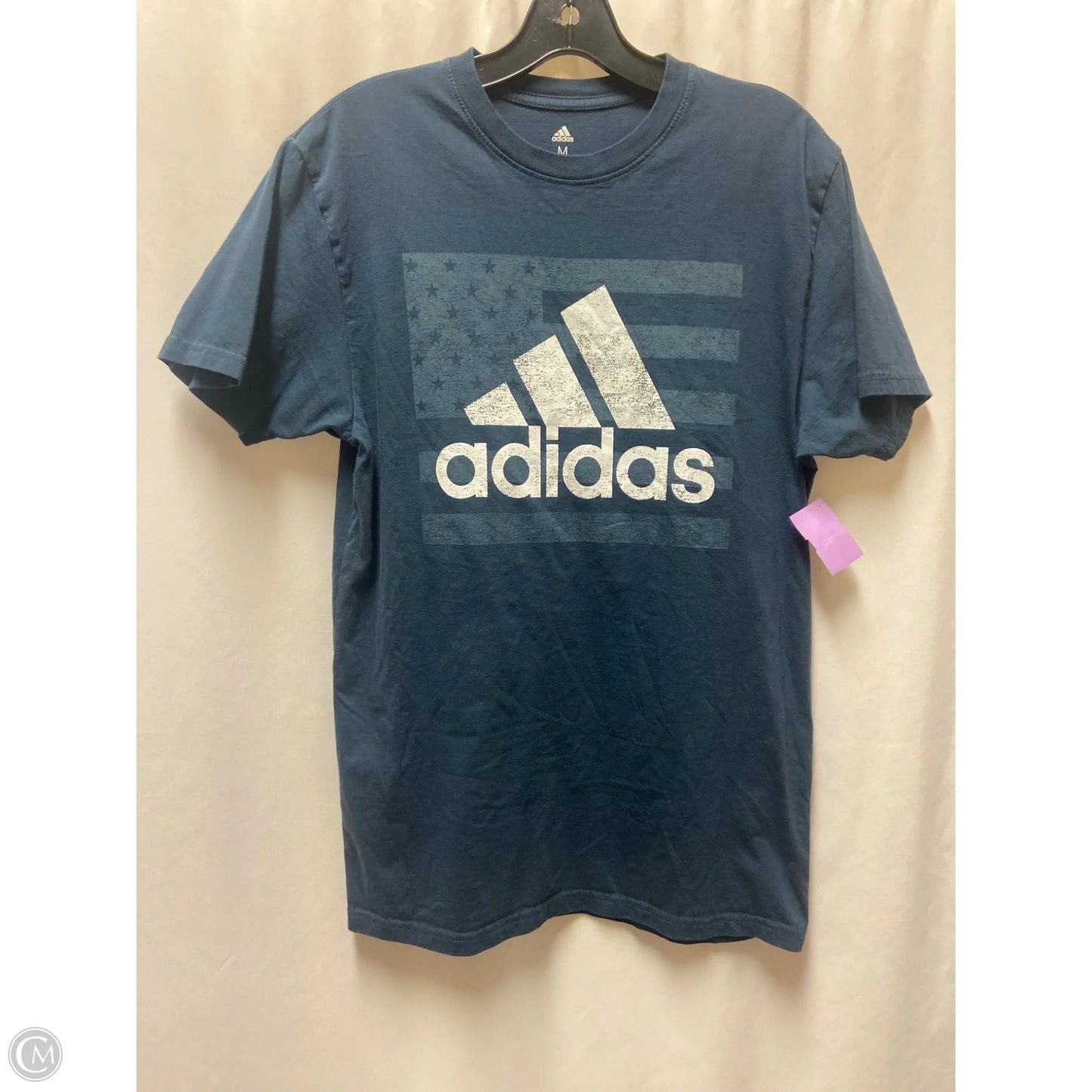 Top Short Sleeve By Adidas In Blue, Size: M