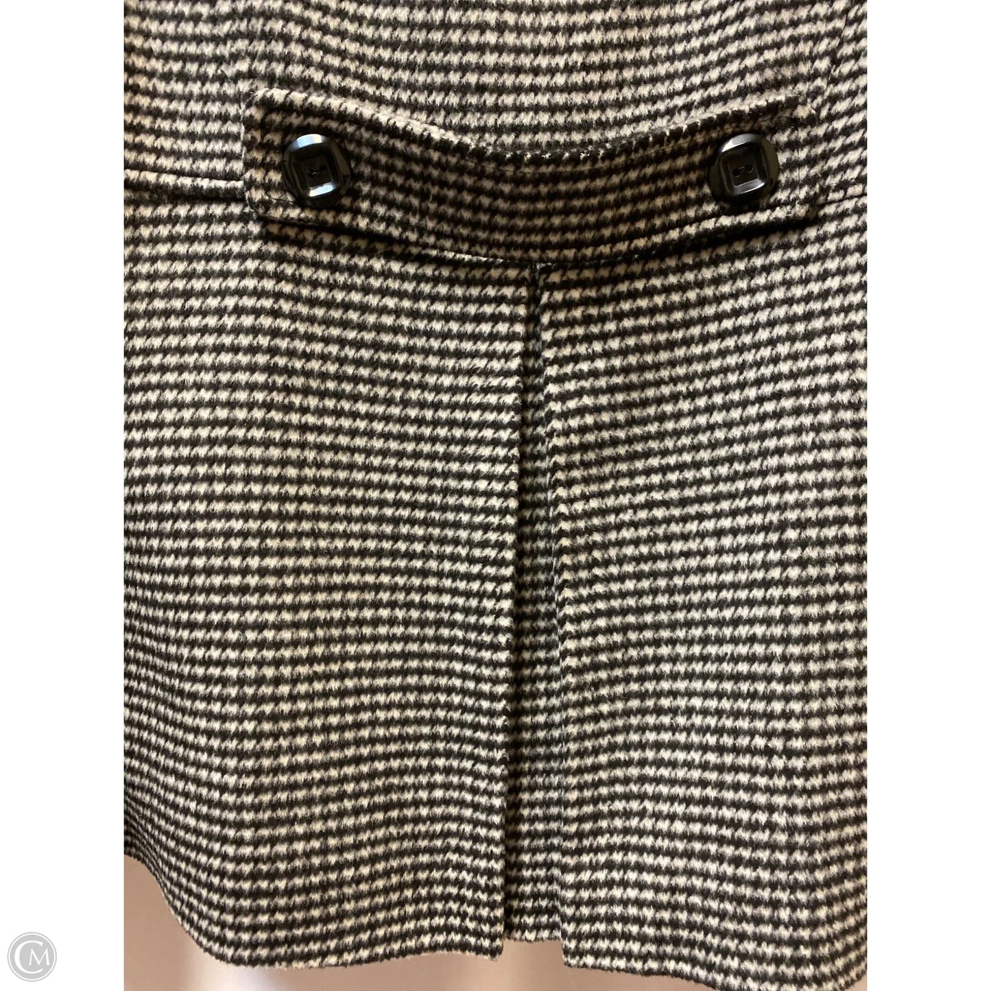 Coat Wool By Clothes Mentor In Black & White, Size: M