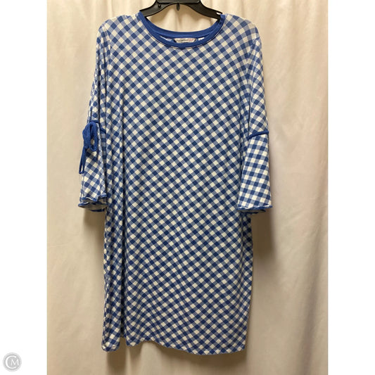 Dress Casual Midi By Isaac Mizrahi Live Qvc In Blue, Size: L