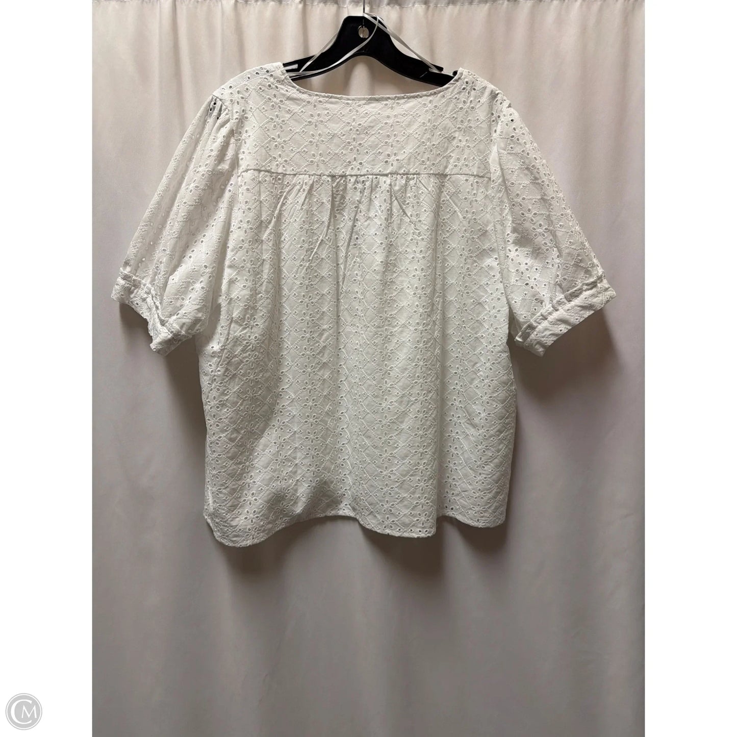 Top Short Sleeve By Draper James In White, Size: Xxl
