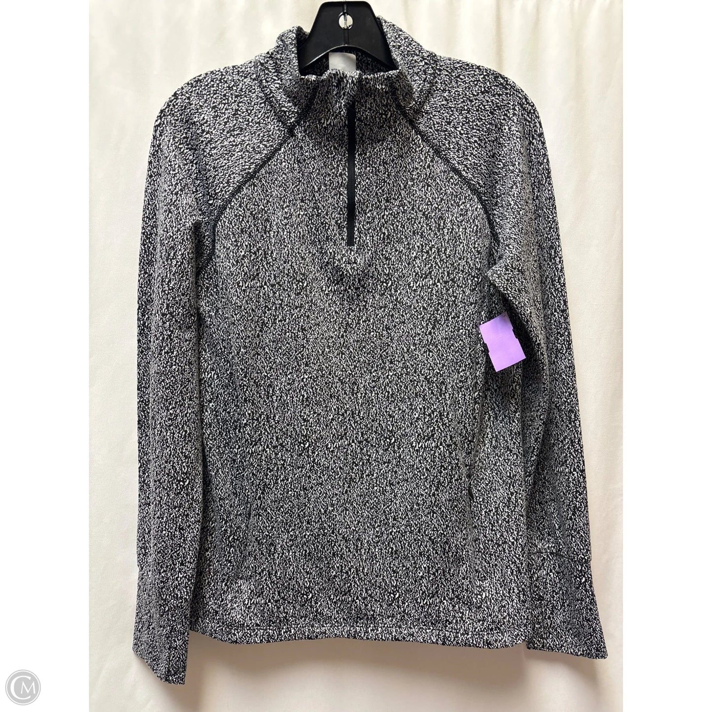 Athletic Sweatshirt Crewneck By Avia In Black & White, Size: M