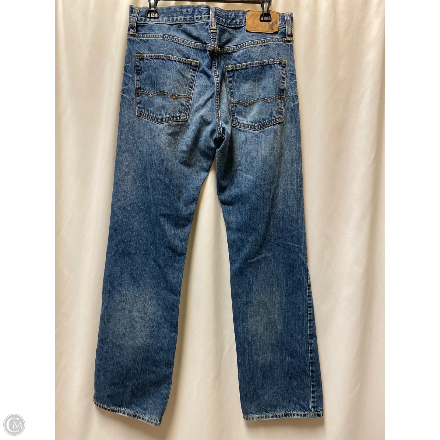 Jeans Straight By American Eagle In Blue Denim, Size: 10