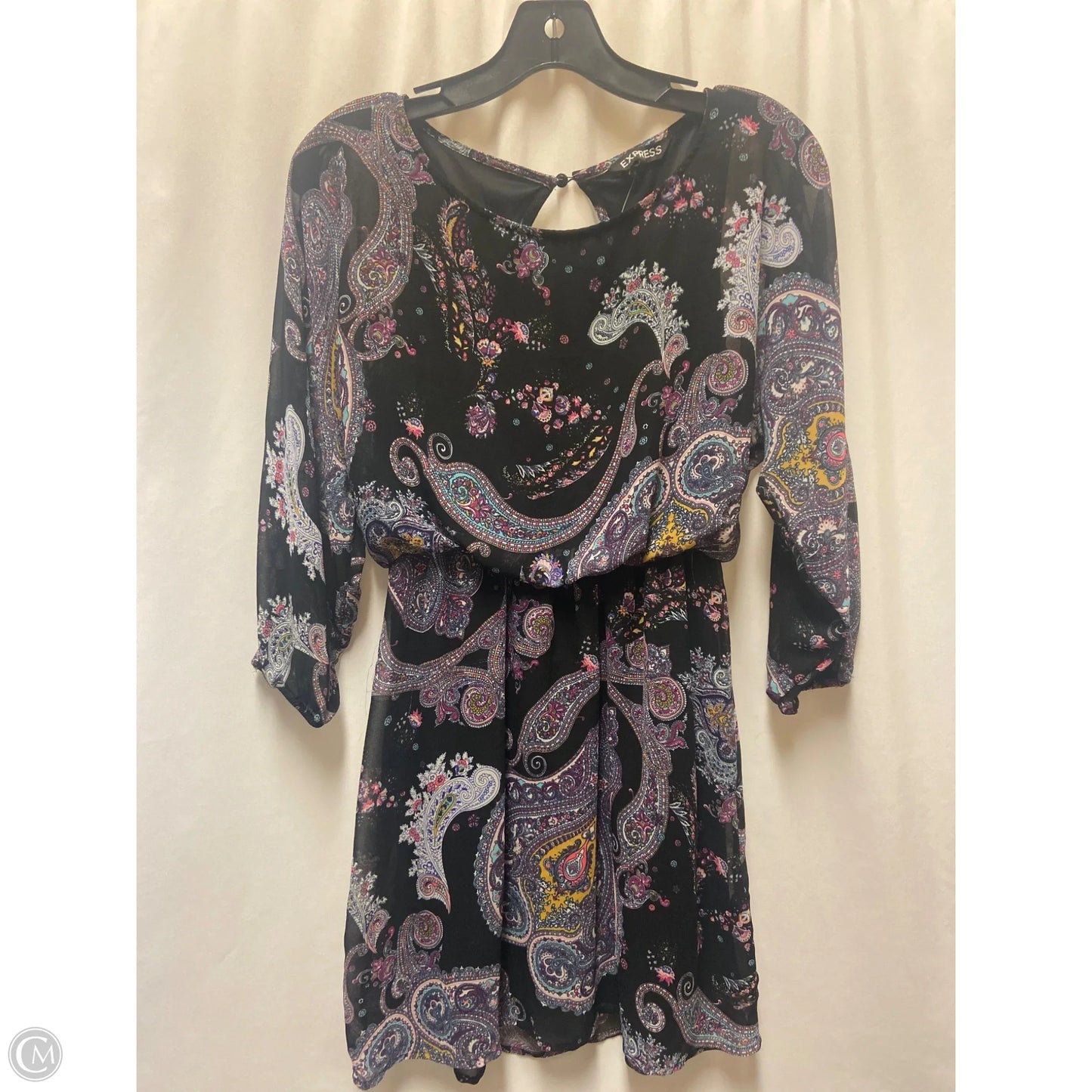 Dress Casual Short By Express In Paisley Print, Size: Xs
