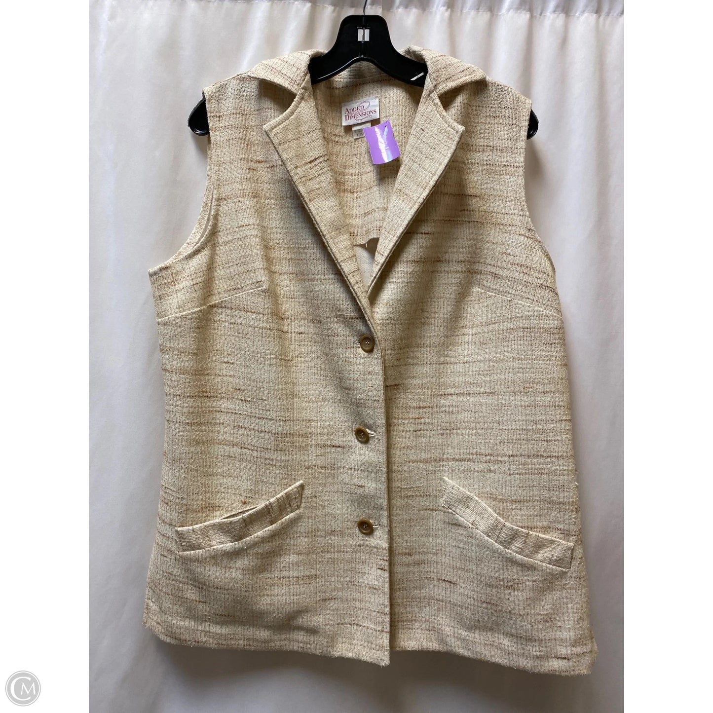 Vest Other By Clothes Mentor In Tan, Size: M