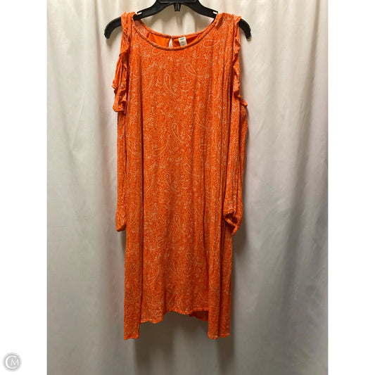 Dress Casual Midi By Old Navy In Orange, Size: L