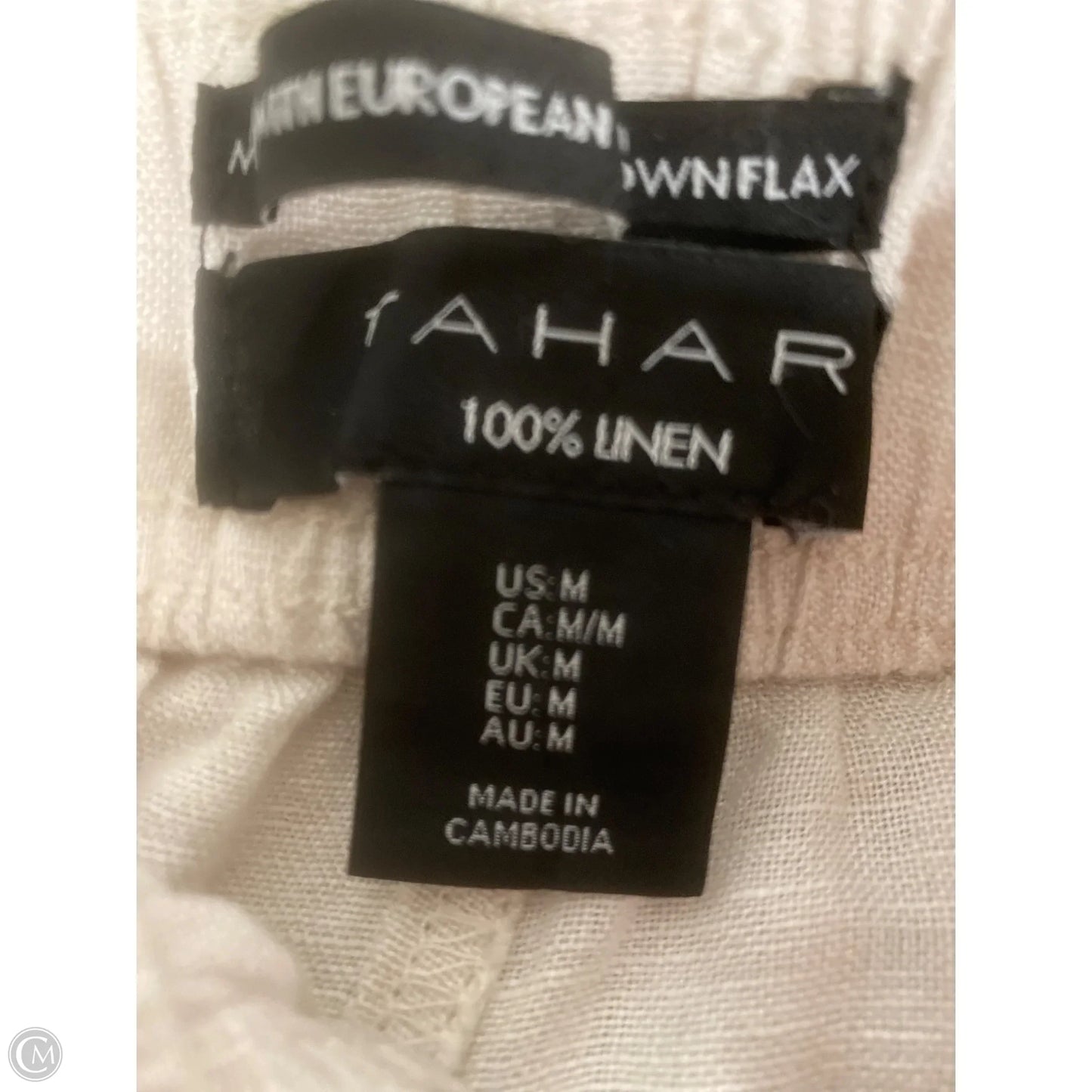 Pants Linen By Tahari By Arthur Levine In Tan, Size: M