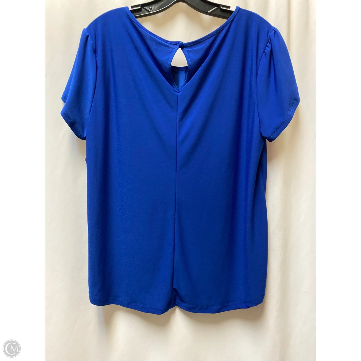 Top Short Sleeve By Auw In Blue, Size: L