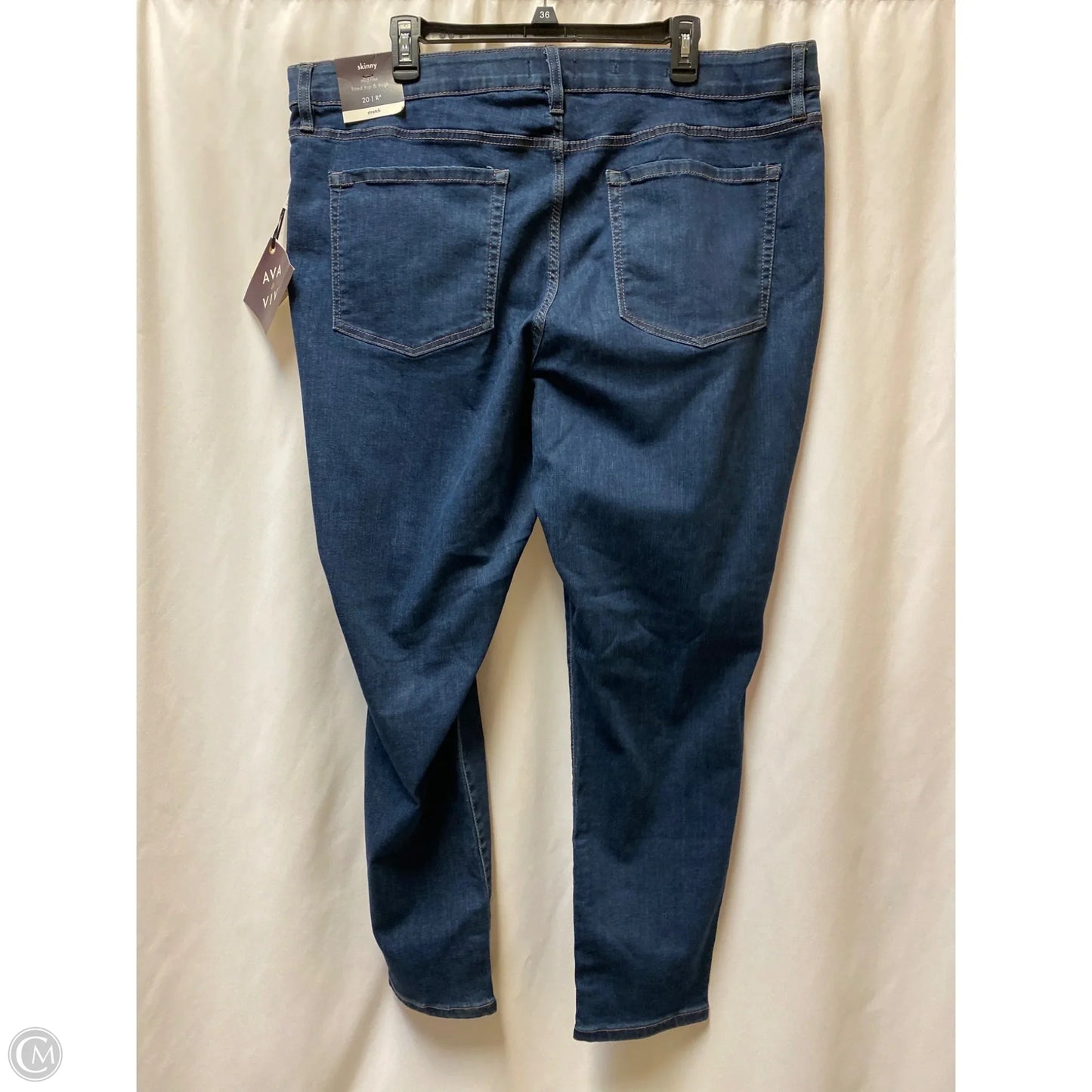 Jeans Skinny By Ava & Viv In Blue Denim, Size: 20