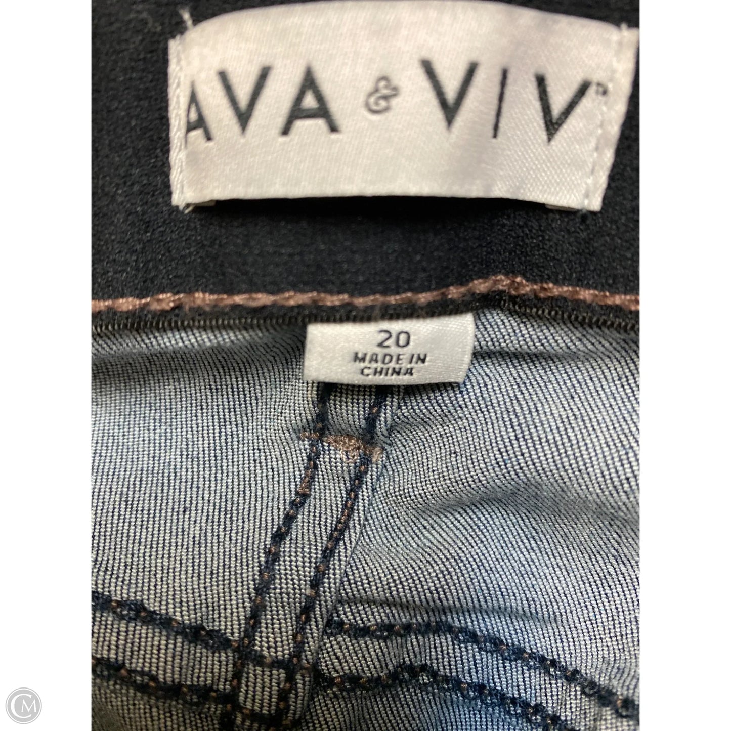 Jeans Skinny By Ava & Viv In Blue Denim, Size: 20