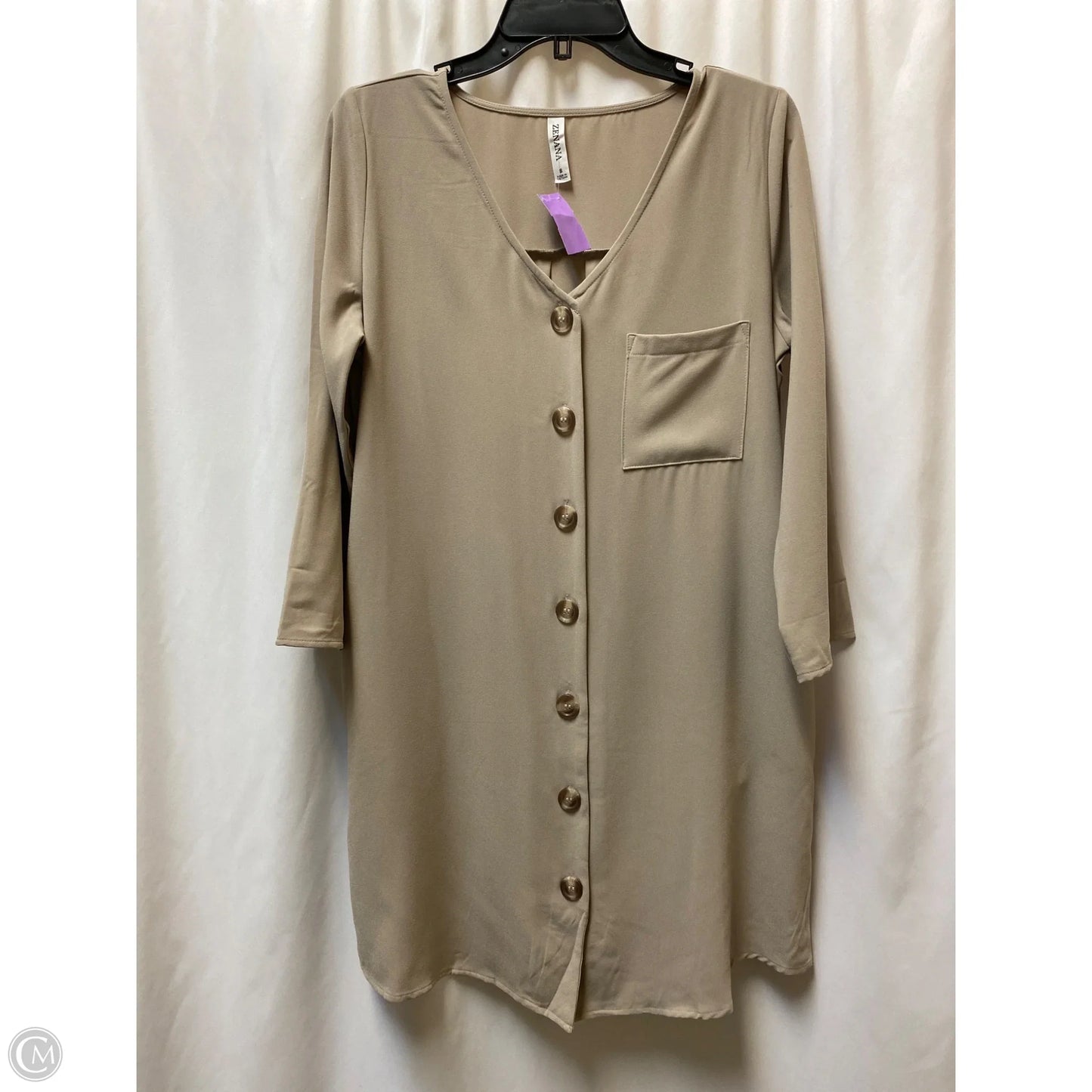 Dress Casual Midi By Zenana Outfitters In Beige, Size: S
