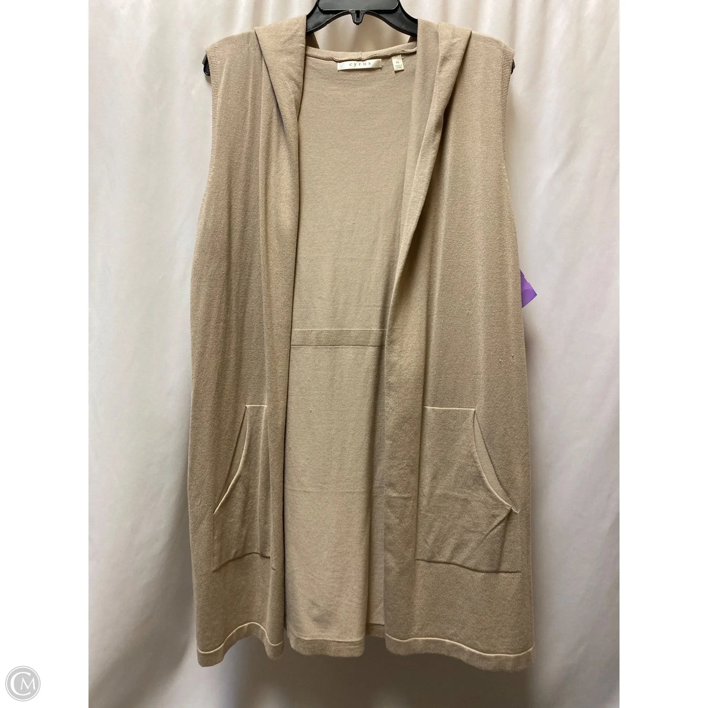 Cardigan By Cyrus Knits In Tan, Size: Xl
