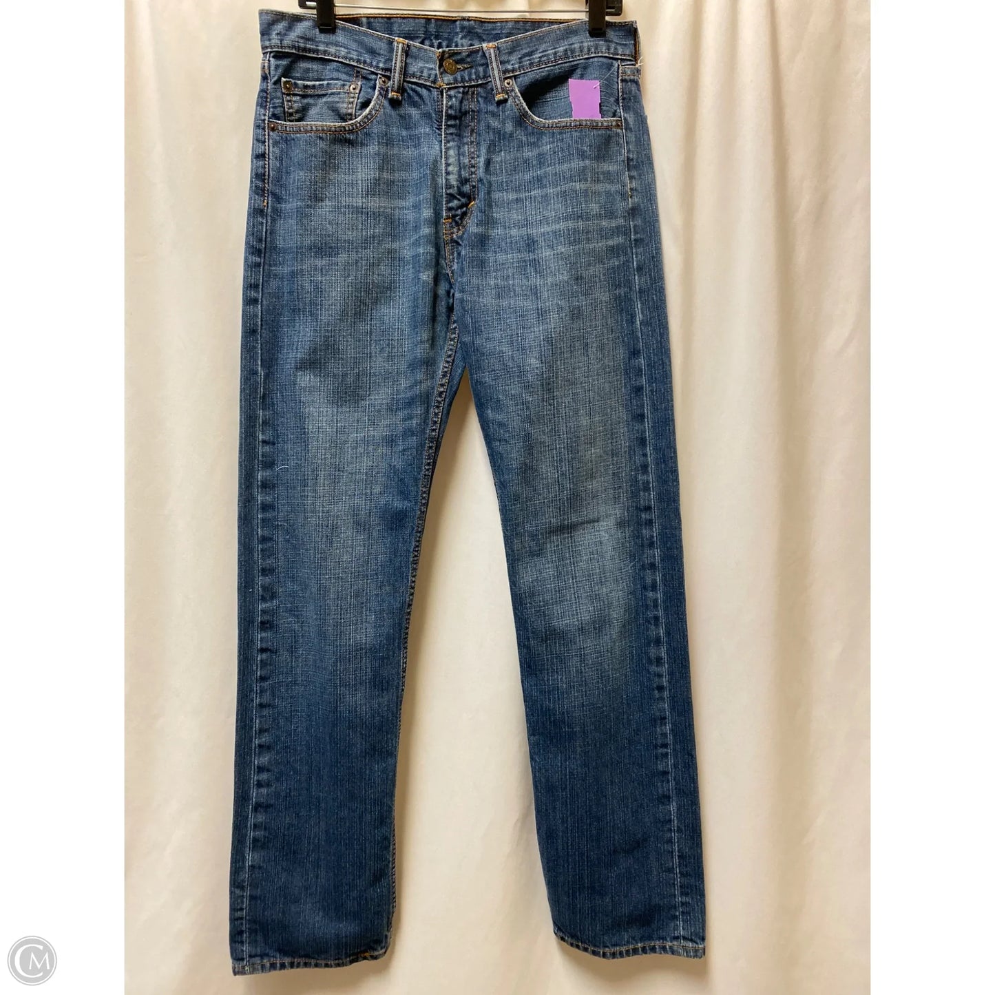 Jeans Straight By Levis In Blue Denim, Size: 12