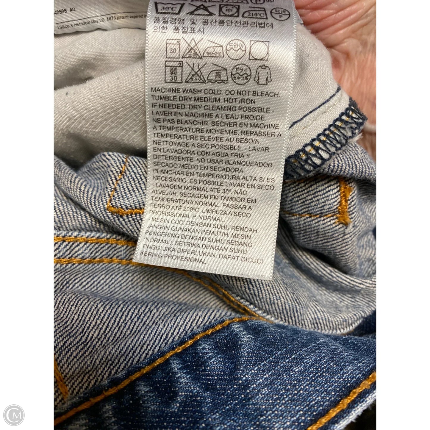 Jeans Straight By Levis In Blue Denim, Size: 12