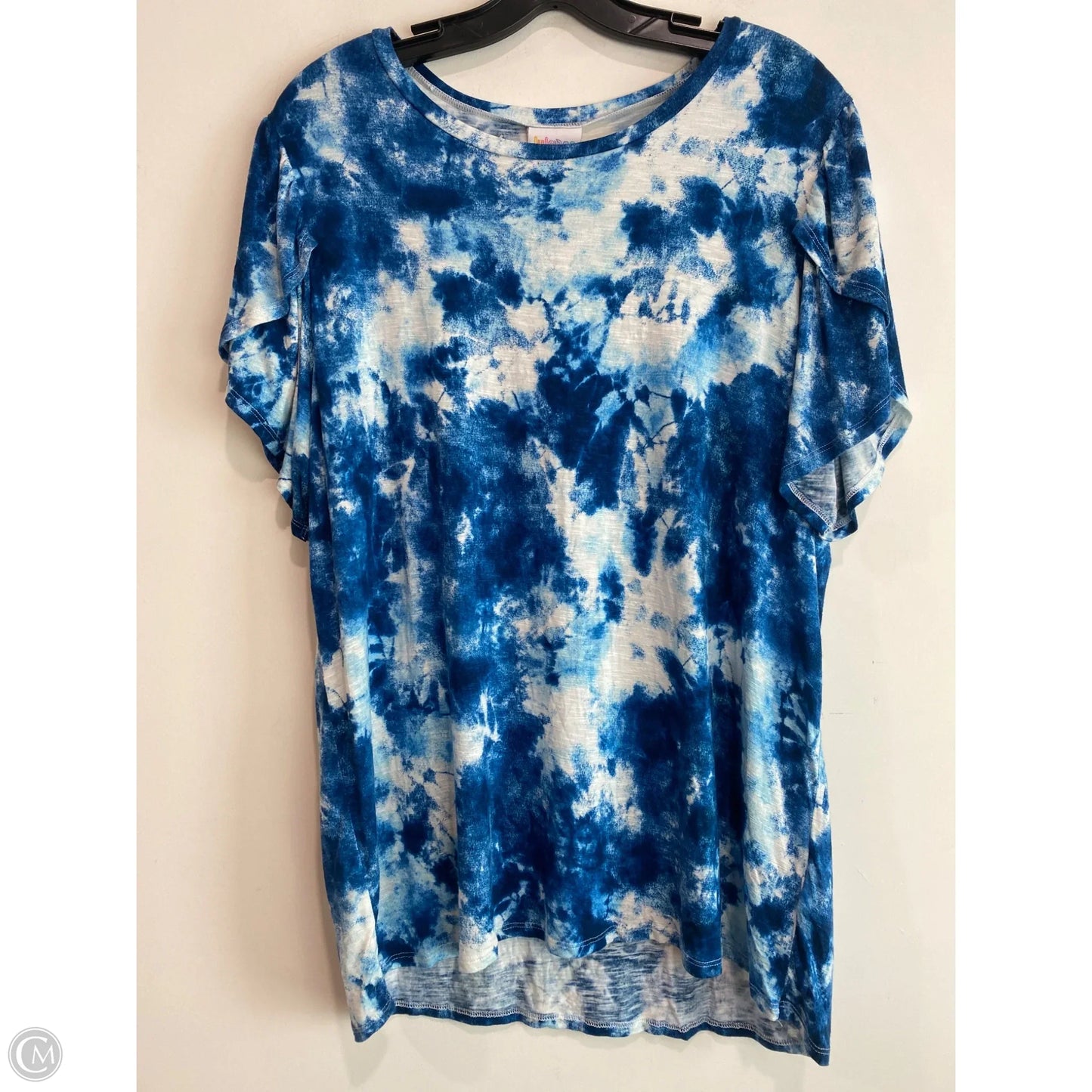 Top Short Sleeve By Lularoe In Blue, Size: Xl