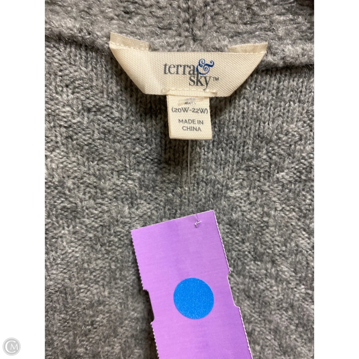 Cardigan By Terra & Sky In Grey, Size: 2x