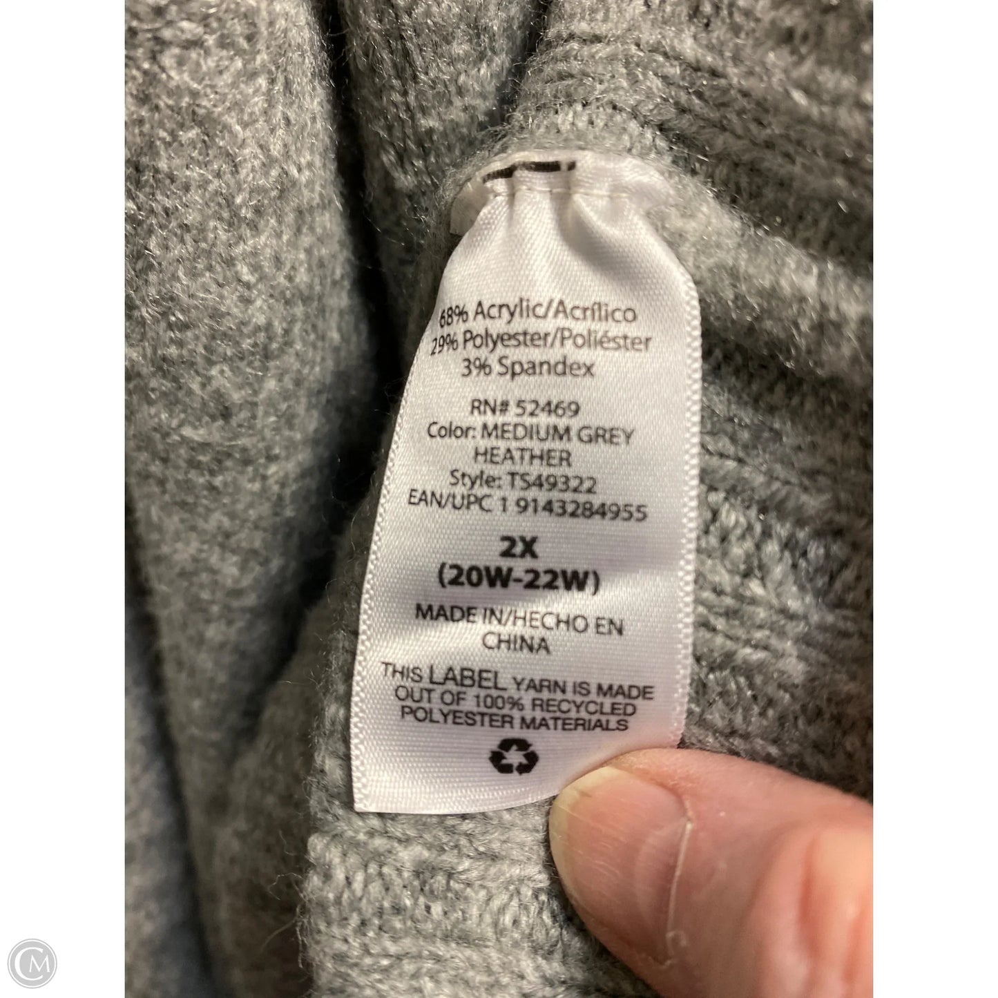 Cardigan By Terra & Sky In Grey, Size: 2x