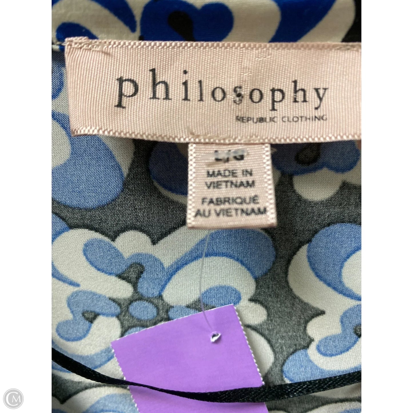 Top Long Sleeve By Philosophy In Blue, Size: L