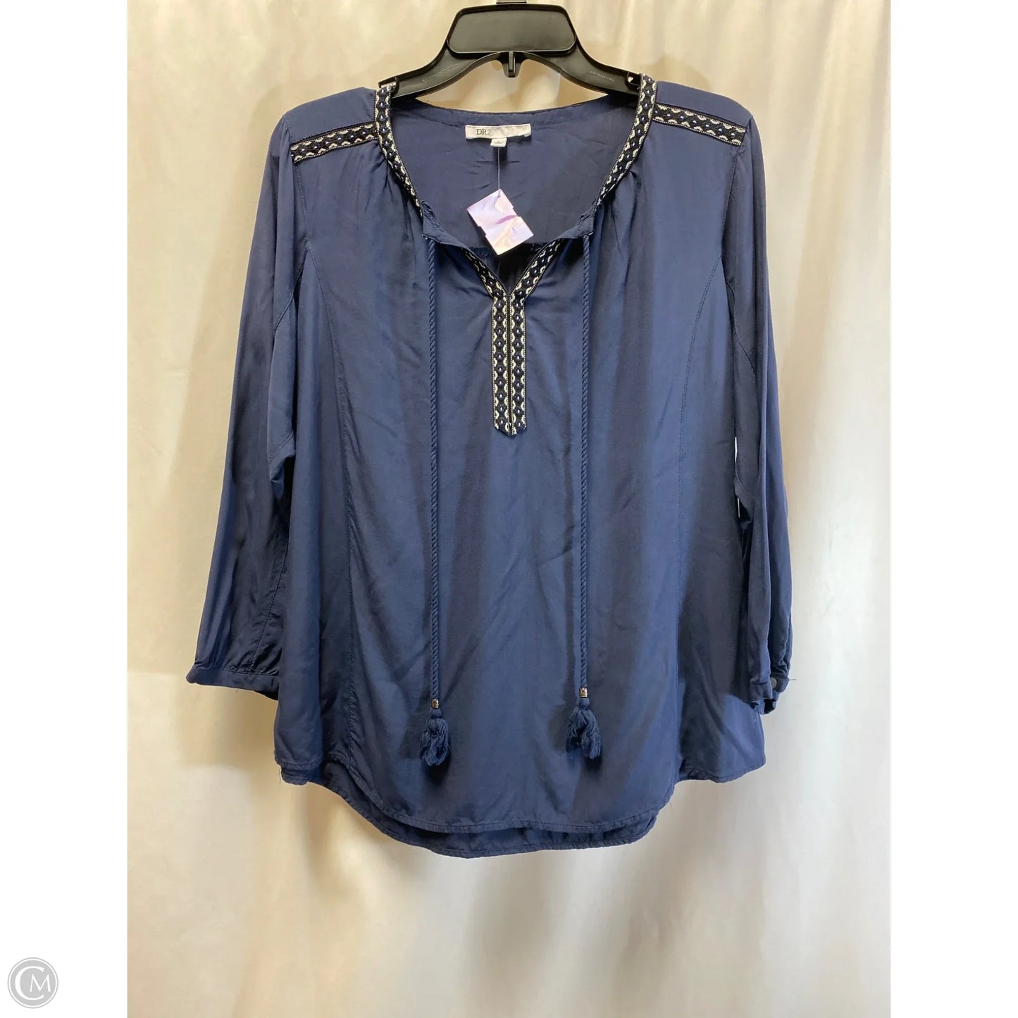 Top Long Sleeve By Dr2 In Blue, Size: L