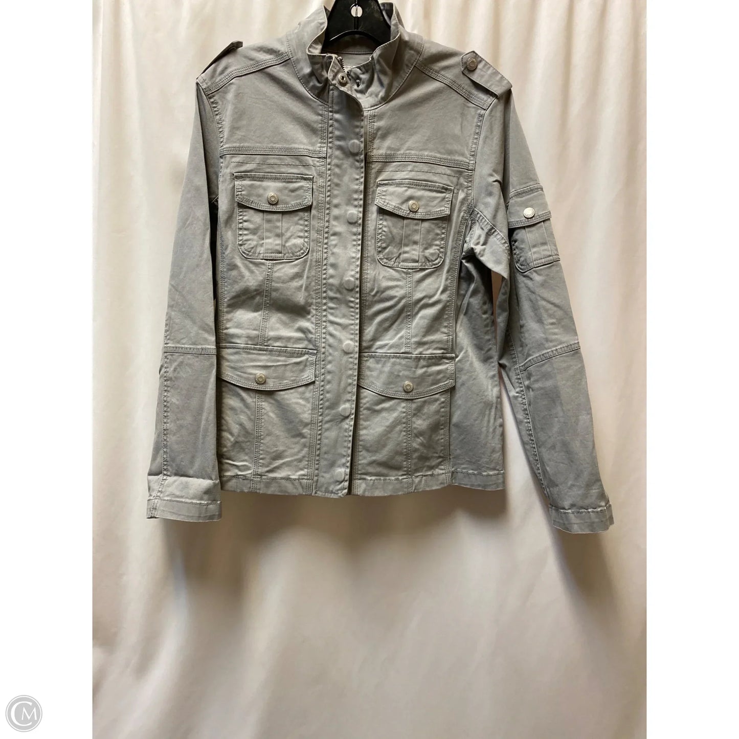 Jacket Denim By Kensie In Grey Denim, Size: L