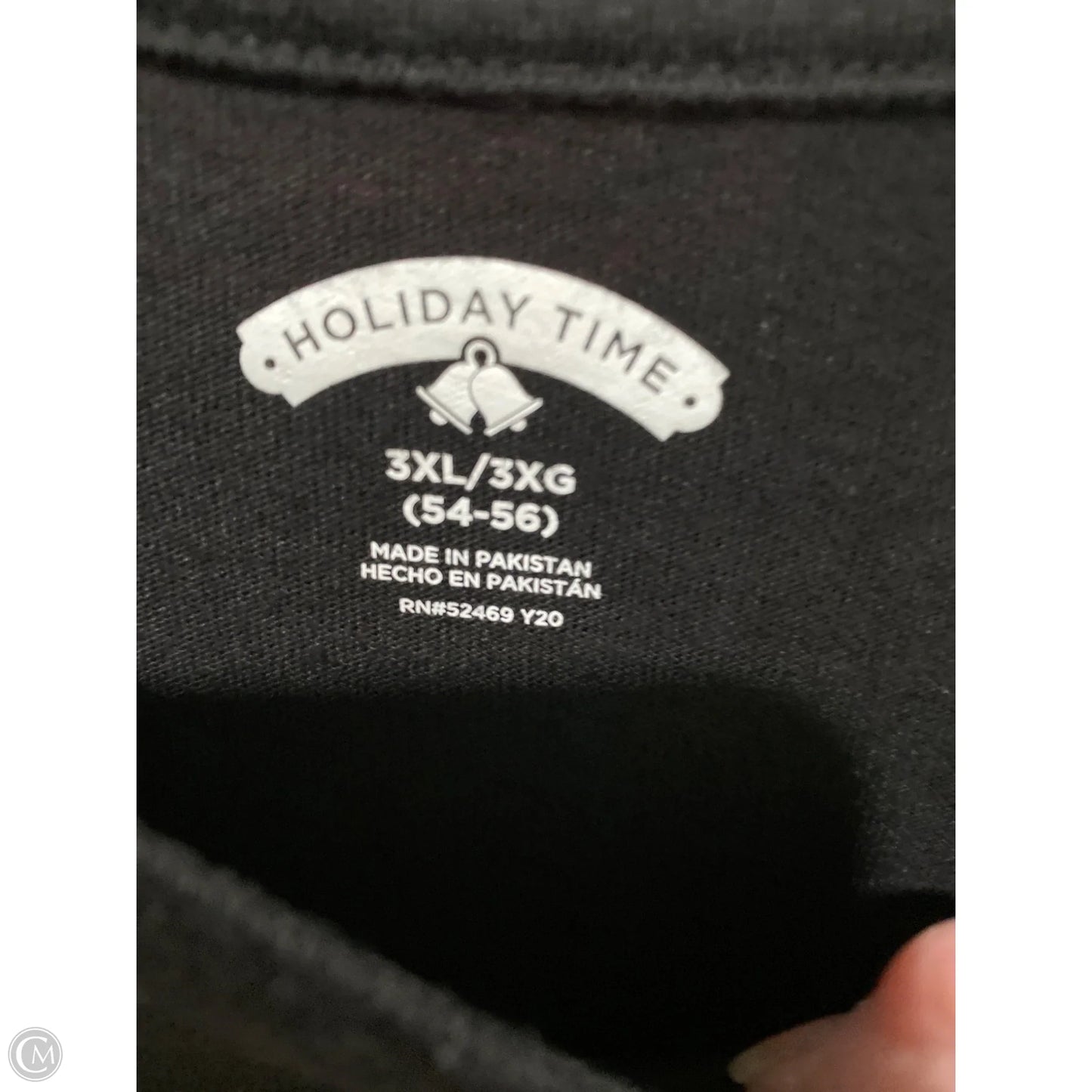 Top Short Sleeve By Holiday Time In Black, Size: 3x