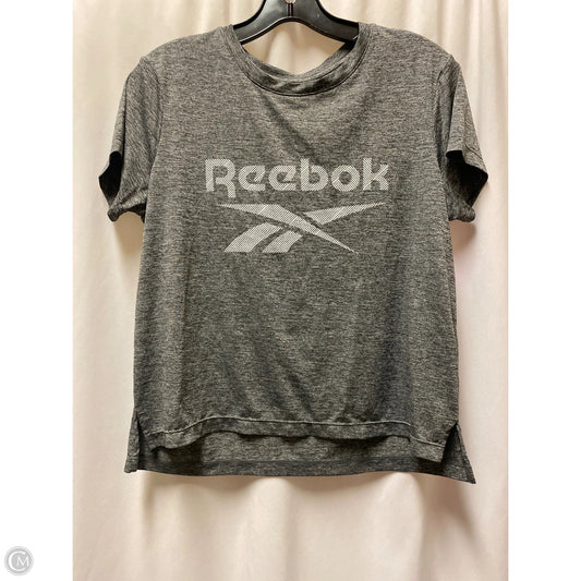 Athletic Top Short Sleeve By Reebok In Grey, Size: S