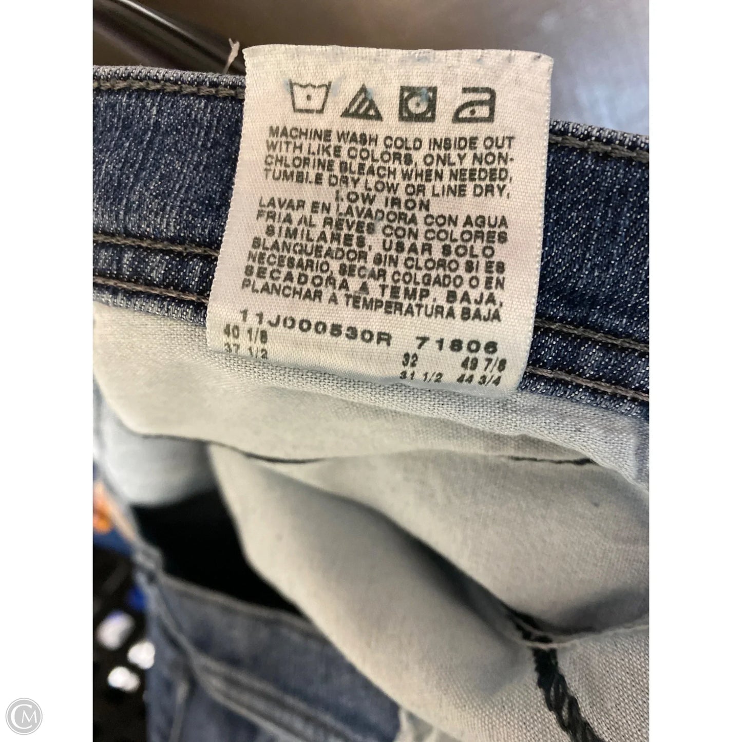 Jeans Straight By Lee In Blue Denim, Size: 18