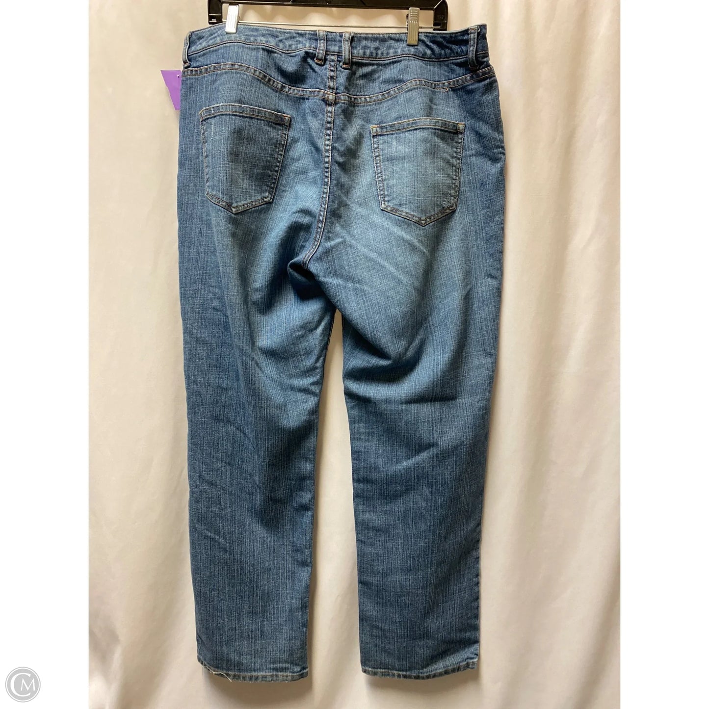 Jeans Straight By Chicos In Blue Denim, Size: 16