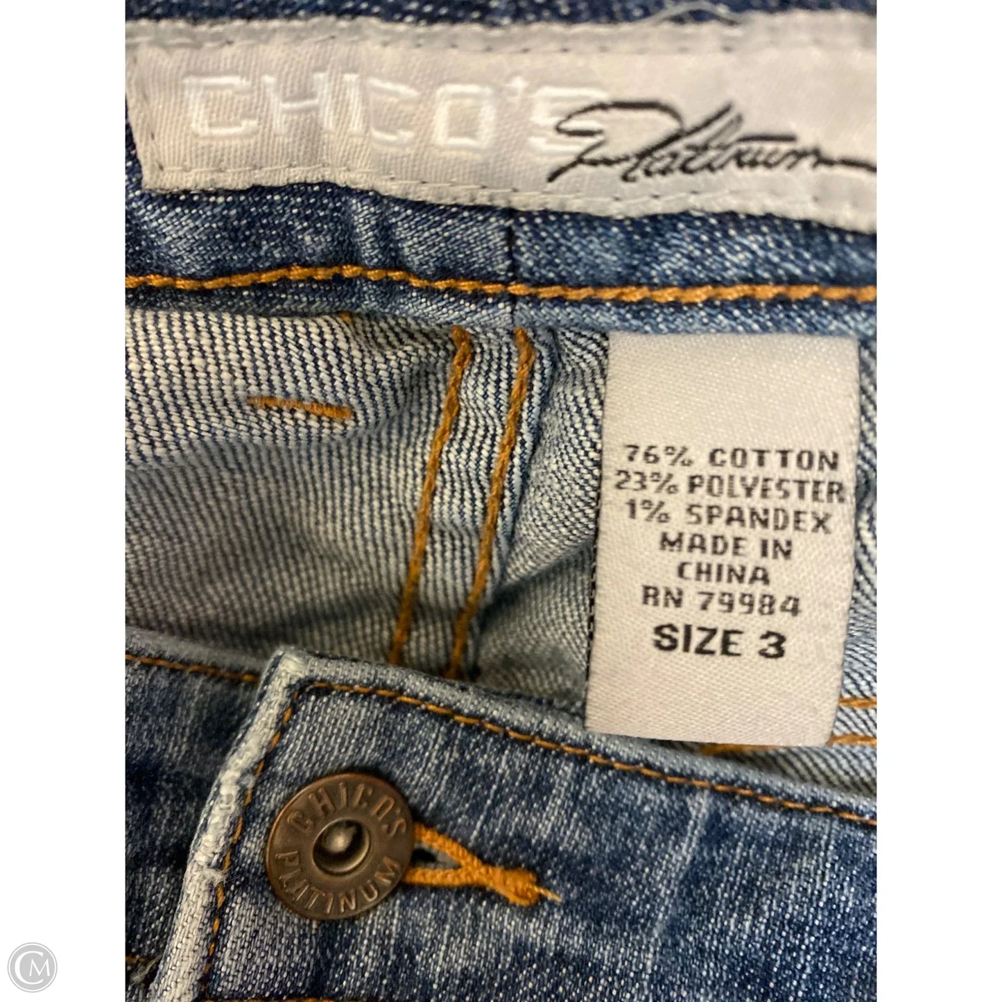 Jeans Straight By Chicos In Blue Denim, Size: 16