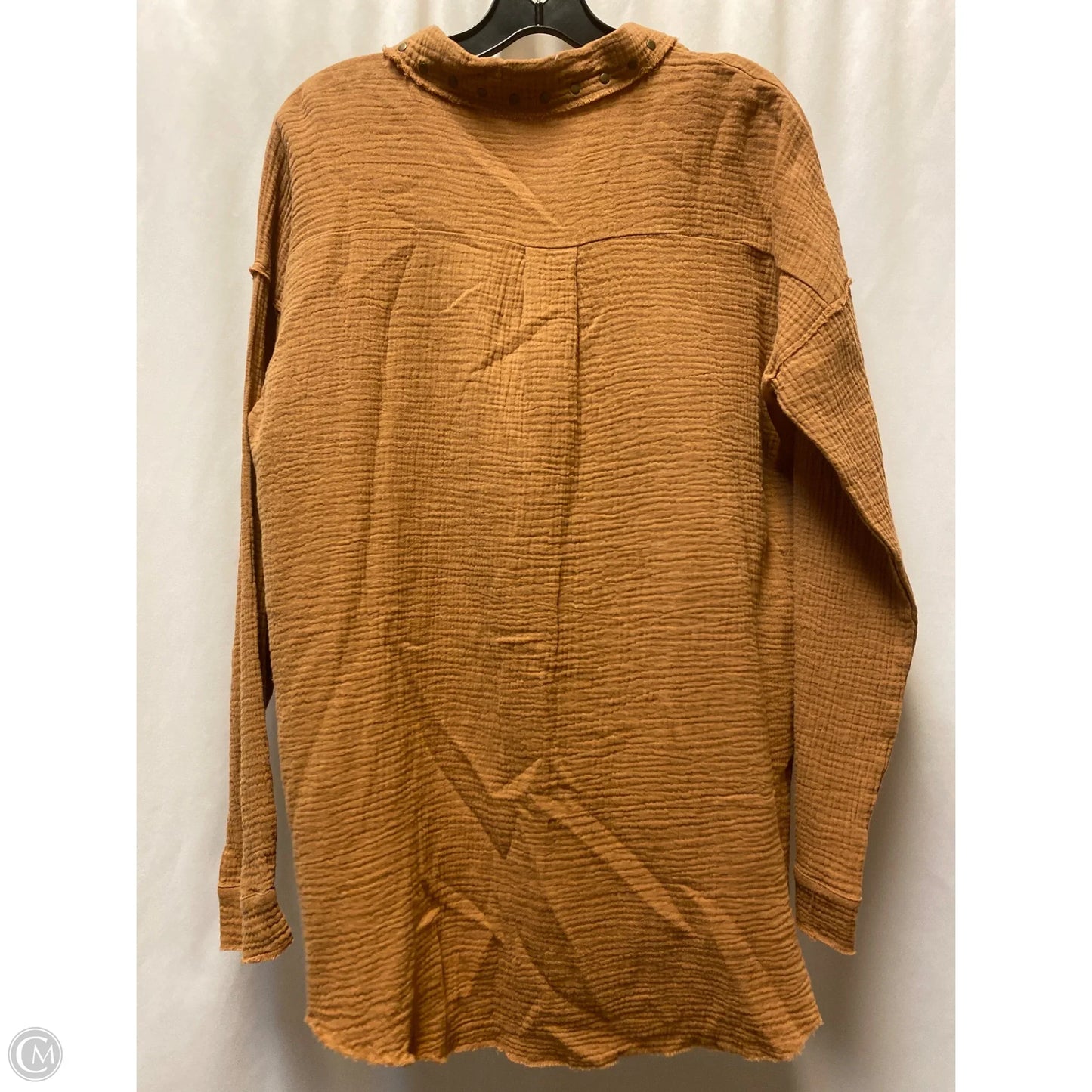 Top Long Sleeve By Hem & Thread In Brown, Size: L