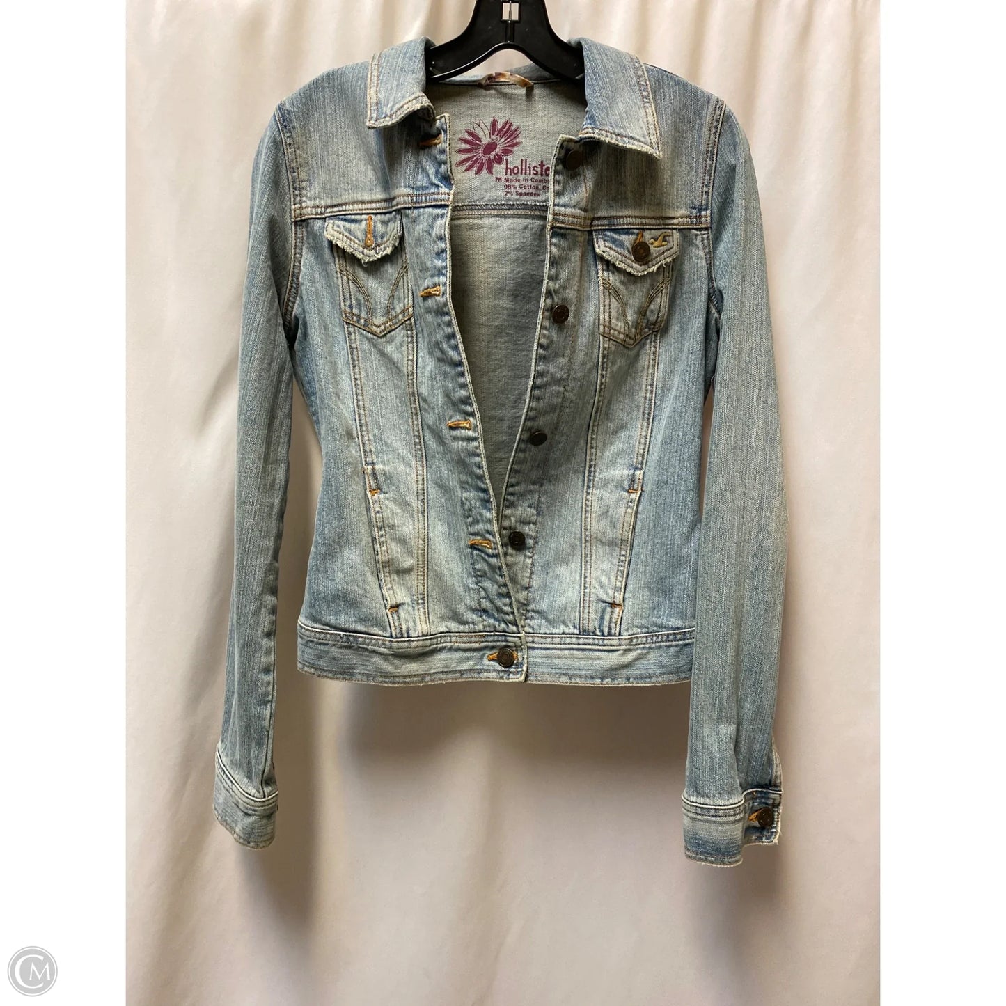 Jacket Denim By Hollister In Blue Denim, Size: M