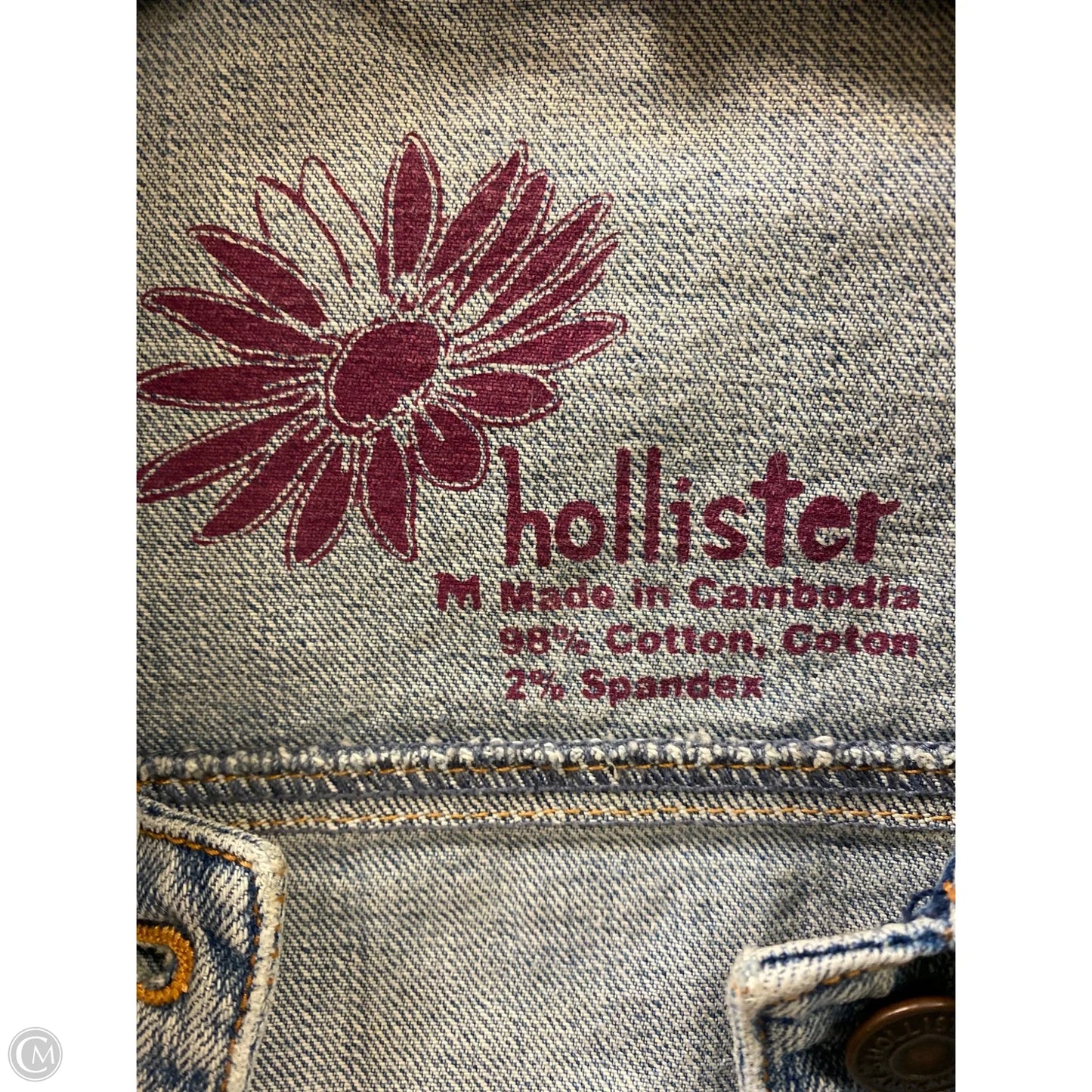 Jacket Denim By Hollister In Blue Denim, Size: M