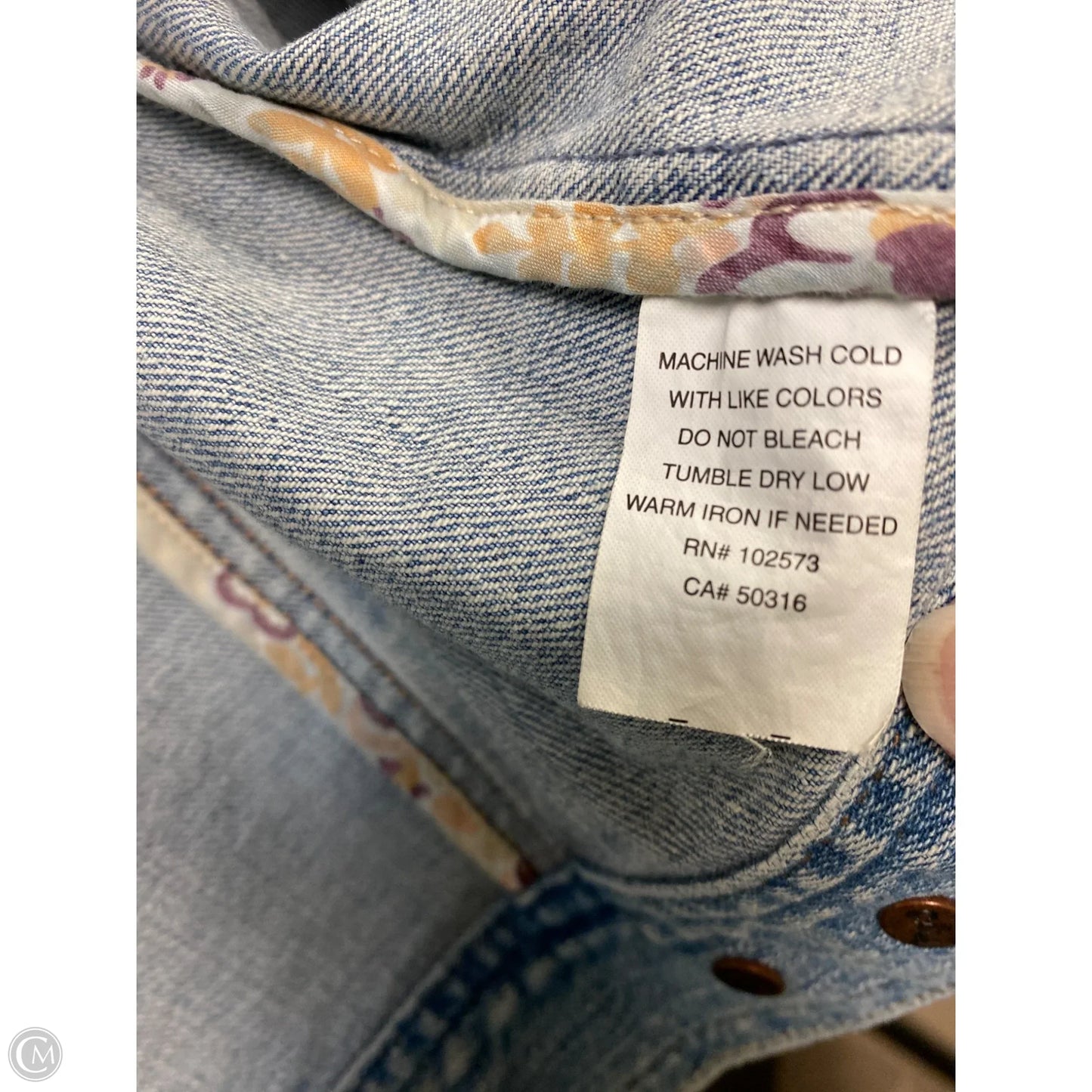 Jacket Denim By Hollister In Blue Denim, Size: M